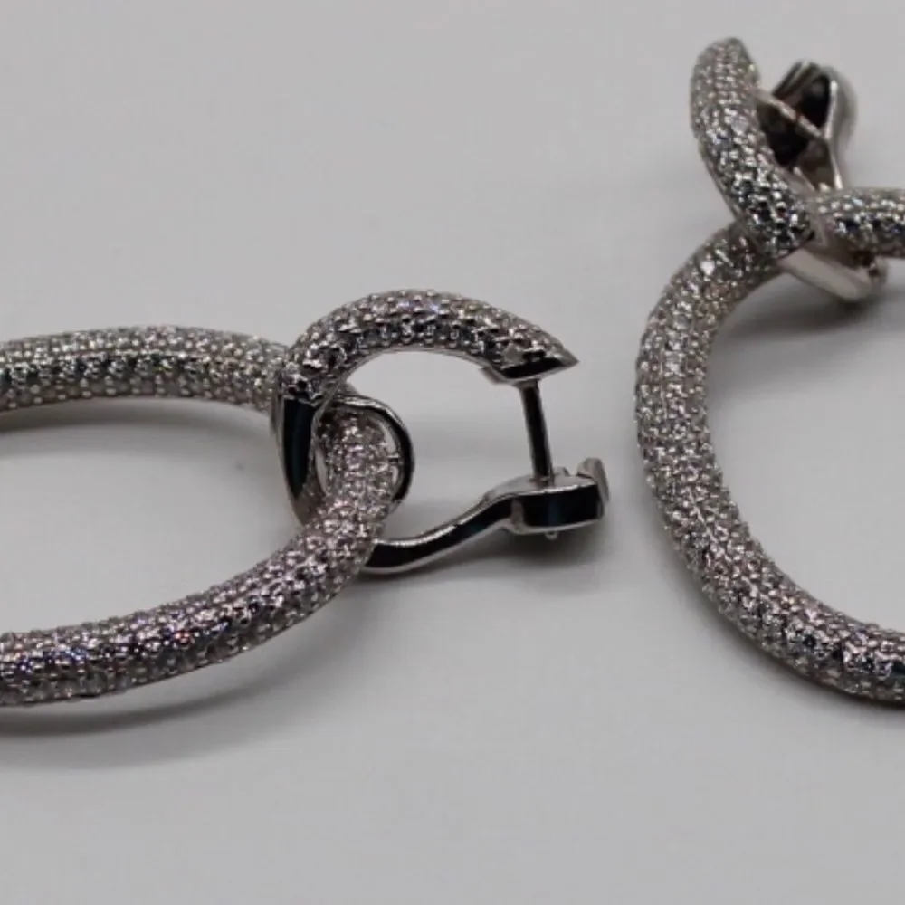 Sterling Silver oval hoop earrings